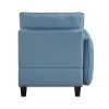 Living Room Furniture One-Arm Chair Blue Tufted Solid Wood Modern Comfort 1pc Modular Piece Chair Hidden Storage