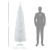 7' Artificial Pencil Christmas Tree, Slim Xmas Tree with 499 Realistic Branch Tips and Plastic Stand, White