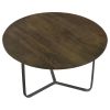 Natural and Gunmetal Top Accent Table
