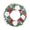 Christmas Ornaments 12in Christmas Wreath Artificial Wreath Door Hanging Window Props Background Christmas Tree Accessories
