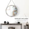 HOMCOM Round Wood Wall Mirror 31 Inch Natural Wood Color for Living Room Bedroom