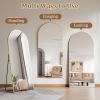 76"x 34" Arch-Top Oversized Full Length Mirror Metal Frame Freestading Floor Mirror, Gold