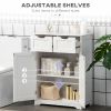 kleankin Freestanding Bathroom Storage Cabinet, Floor Cabinet with 2 Drawers, Adjustable Shelf, for Bathroom, Living Room or Entryway, White
