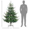 HOMCOM 6 Foot Artificial Christmas Tree, Nordic Pine Hinged Xmas Tree with 795 Realistic Branches, Wide Steel Base, Auto Open, Green