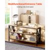 Narrow Console Sofa Table, 55.1 inches Behind Couch Table, 3-Tier Long Entryway Table and Skinny Hallway Table, Narrow Sofa Table with Metal Frame