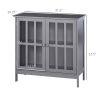 Sideboard Buffet, Storage Cabinet with 2 Doors, Credenza for Multifunction in Kitchen, Console, Living Room, Gray