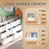 8 Drawers Fabric Cabinet Metal Frame Wide Wood Top Storage Tower TV Stand Clothes Organizer for Bedroom Living Room,White