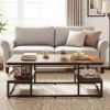 43" Rectangle Coffee Table with Storage and Open Shelves