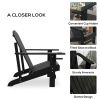 Outsunny Modern Adirondack Chair with Cupholder Supports 330 lbs for Patio Garden Lawn Black