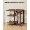Kitchen Bakers Rack, 35.4 inch Width Bakers Rack, Kitchen Stand with X-Shaped Support Bar, 5 S-Shaped Hooks, Multi-Layer Storage Shelf