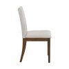 Contemporary Brown Finish Dining Chairs Set of 2 Fabric Upholstery Seat and Back Wooden Kitchen Dinng Furniture