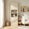 75 Inch Kitchen Pantry Cabinet Tall Cupboard with  Doors And Adjustable Shelves for Storage