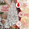 8FT Flocked Christmas Tree with 700 UL Lights and 54 Natural Pine Cones Ã¢â‚¬â€œ Snowy PVC Tips, 1754 Tips, Hinged Structure, Stable Metal Stand