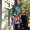 Pug Christmas Reindeer House Flag Large Porch Sleeve Pole Decorative Outside Yard Banner Artwork Wall Hanging, Polyester, House Size, Multicolor