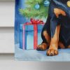 Rottweiler Christmas Reindeer House Flag Large Porch Sleeve Pole Decorative Outside Yard Banner Artwork Wall Hanging, Polyester, House Size, Multicolo