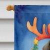 Mastiff Christmas Reindeer House Flag Large Porch Sleeve Pole Decorative Outside Yard Banner Artwork Wall Hanging, Polyester, House Size, Multicolor