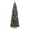 9ft Automatic Tree Structure Pointed Pencil Shape PVC Material Green Sticky White 460 Lights Warm Color 8 Modes 1298 Branches 91 Pine Cones 91 Berries
