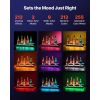 LED Lighted Liquor Bottle Display, 2 Tiers 24 inches, Supports USB, Acrylic Illuminated Home Bar Shelf Display with RF Remote & App Control
