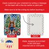 Cavalier Spaniel Christmas Reindeer Porcelain Ornament Christmas Tree Hanging Decorations for Home Christmas Holiday, Rectangle, Gift, Multicolor
