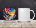 Colorful Dusty Miller Large Sandstone Coasters Pack of 4 Absorbent Round Coasters Decor Gifts for Men or Women, 4 in, Multicolor