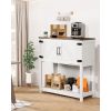 Coffee Bar Cabinet, 31.5 x 13.8 x 34.6 in Farmhouse Coffee Bar Cabinet with 3-Tier Storage, Coffee Bar Table with Magnet Doors