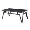 Modern Contemporary Black Finish 3pc Occasional Table Set Cocktail Table and 2x End Tables Black Sintered Stone Top