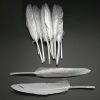 50 Pcs 4-6 Inch DIY Silver Feathers for Dream Catcher Crafts Clothing Decoration Jewelry Making