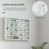 HOMCOM 5-Tier White Display Cabinet with Glass Doors & Adjustable Shelves, Wall-Mounted