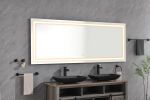 72 x 30 Inch LED Bathroom Mirror with Front and Backlight, Wall Mounted Vanity Mirror, Anti-Fog, Memory, 3 Colors, Stepless Dimmable