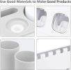 Toothbrush Holders with Toothpaste Dispenser Wall Mounted for Bathroom-4 Cups Automatic Electric Tooth Pastetooth Squeezer-Bathroom Organizer Storage