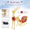 Courtyard Elk Christmas Decoration 74*20*120cm 3000V 360W