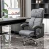 Vinsetto Heated Massage Office Chair 4 Point Vibration Gray PU Leather Reclining Adjustable Height