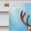 Akita Christmas Reindeer House Flag Large Porch Sleeve Pole Decorative Outside Yard Banner Artwork Wall Hanging, Polyester, House Size, Multicolor