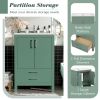 24'' Bathroom Vanity with Ceramic Sink Combo, Modern Freestanding Storae Cabinet with Silver Handles, Soft Closing Doors