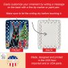Belgian Sheepdog Christmas Reindeer Porcelain Ornament Christmas Tree Hanging Decorations for Home Christmas Holiday, Rectangle, Gift, Multicolor