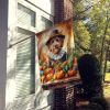 Goldendoodle Thanksgiving House Flag Large Porch Sleeve Pole Decorative Outside Yard Banner Artwork Wall Hanging, Polyester, House Size, Multicolor