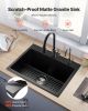 25 inch Granite Kitchen Sink Top Mount Single Bowl Drop-In Basin for RV Bar
