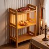 3 Tier Bamboo Storage Shelf, Freestanding Adjustable Organizer Rack for Kitchen Cabinets, Bathroom Countertop, Desk, Books, Shoes and Pantry