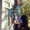 Havanese Christmas Reindeer House Flag Large Porch Sleeve Pole Decorative Outside Yard Banner Artwork Wall Hanging, Polyester, House Size, Multicolor