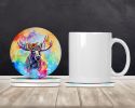 Hippie Animal Moose Large Sandstone Coasters Pack of 4 Absorbent Round Coasters Decor Gifts for Men or Women, 4 in, Multicolor