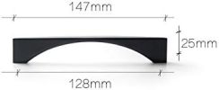 Modern Cabinet Pull Matte Black Drawer Handle Wardrobe Cabinet Hardware,6 Pack 074