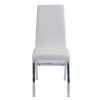 White and Chrome Armless Solid Back Side Chair (Set of 2)