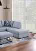 3-Piece Reversible Sectional w Ottoman Functional Storage Sofa w Shelf Reversible Chaise Storage Ottoman Living Room Furniture