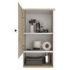 DEPOT E-SHOP Arya Medicine Single Door Cabinet, One Shelf, Two Interior Shelves, Light Oak / White
