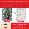 Bluetick Coonhound Christmas Reindeer Porcelain Ornament Christmas Tree Hanging Decorations for Home Christmas Holiday, Rectangle, Gift, Multicolor