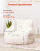 Bean Bag Chair, 3 feet Bean Bag Chair with Soft Armrests and Storage Pocket, 25D Memory Foam Filled with Soft Teddy Velvet Cover
