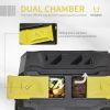 Outsunny Compost Tumbler Bin Outdoor 360Â°Dual Chamber Rotating Composter 43 Gallon Yellow Black for Patio Garden Waste