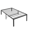 Black Twin Size Simple Basic Platform Metal Bed Frame - 14 Inch Bed Height