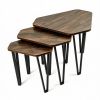 Set of 3 Nesting Coffee Tables Rustic Brown Industrial Accent Side Tables