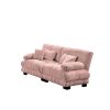 Cloud Couch 2 Seater Sofa for Living Room, Chenille 2 - Seat sofa with 2 Lumbar pillows and 2 throw pillows,Chenille Pink